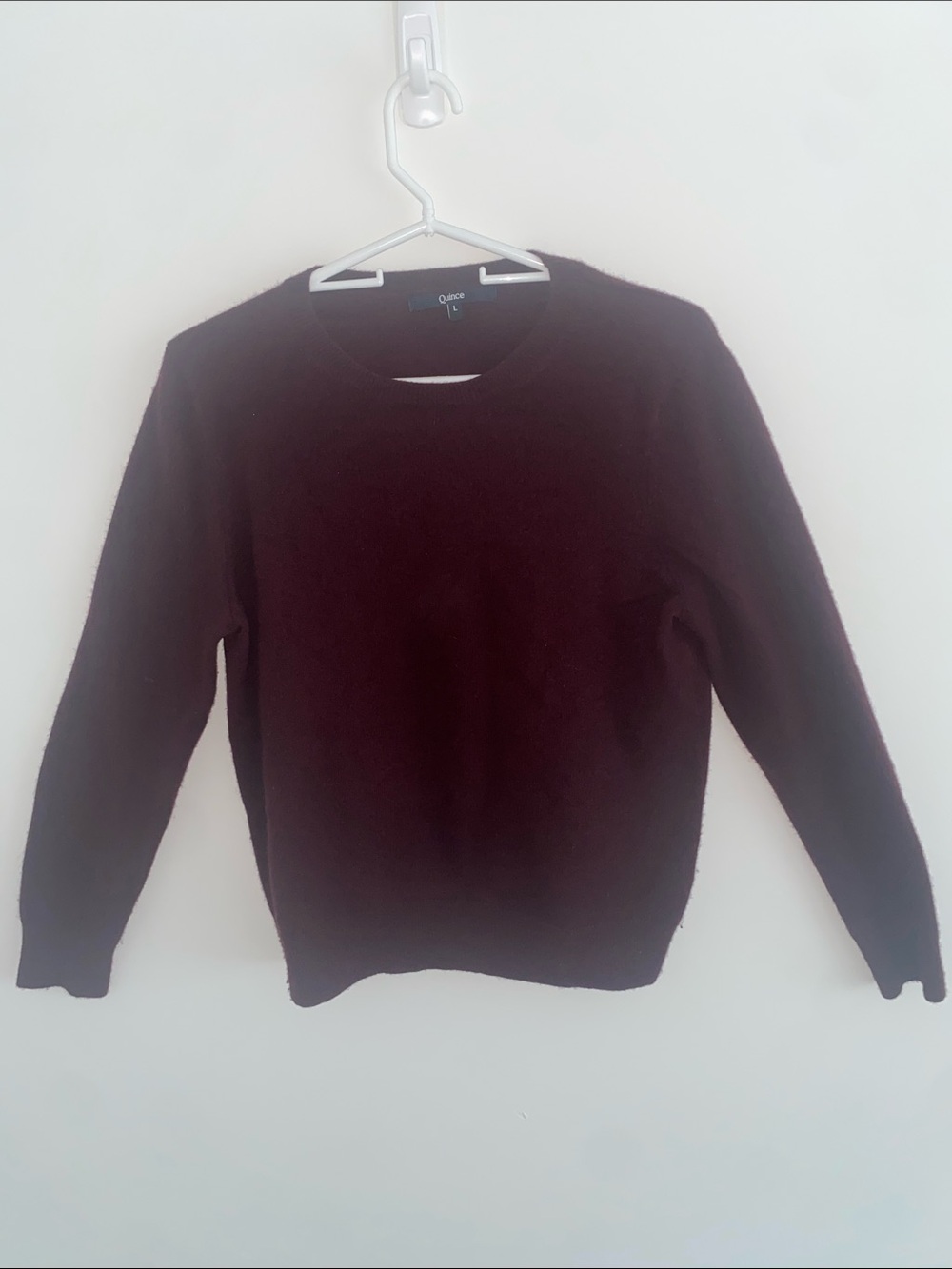 Quince Mongolian Cashmere Crew Sweater Burgundy Size LARGE - Picture 5 of 10